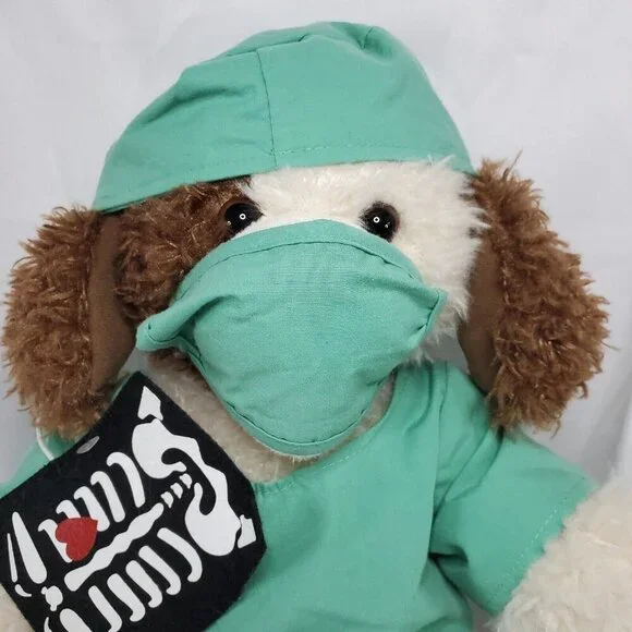 Build a Bear Scruffy Puppy Dog Doctor Surgeon Nurse Radiologist Scrubs 2013 - Picture 2 of 14